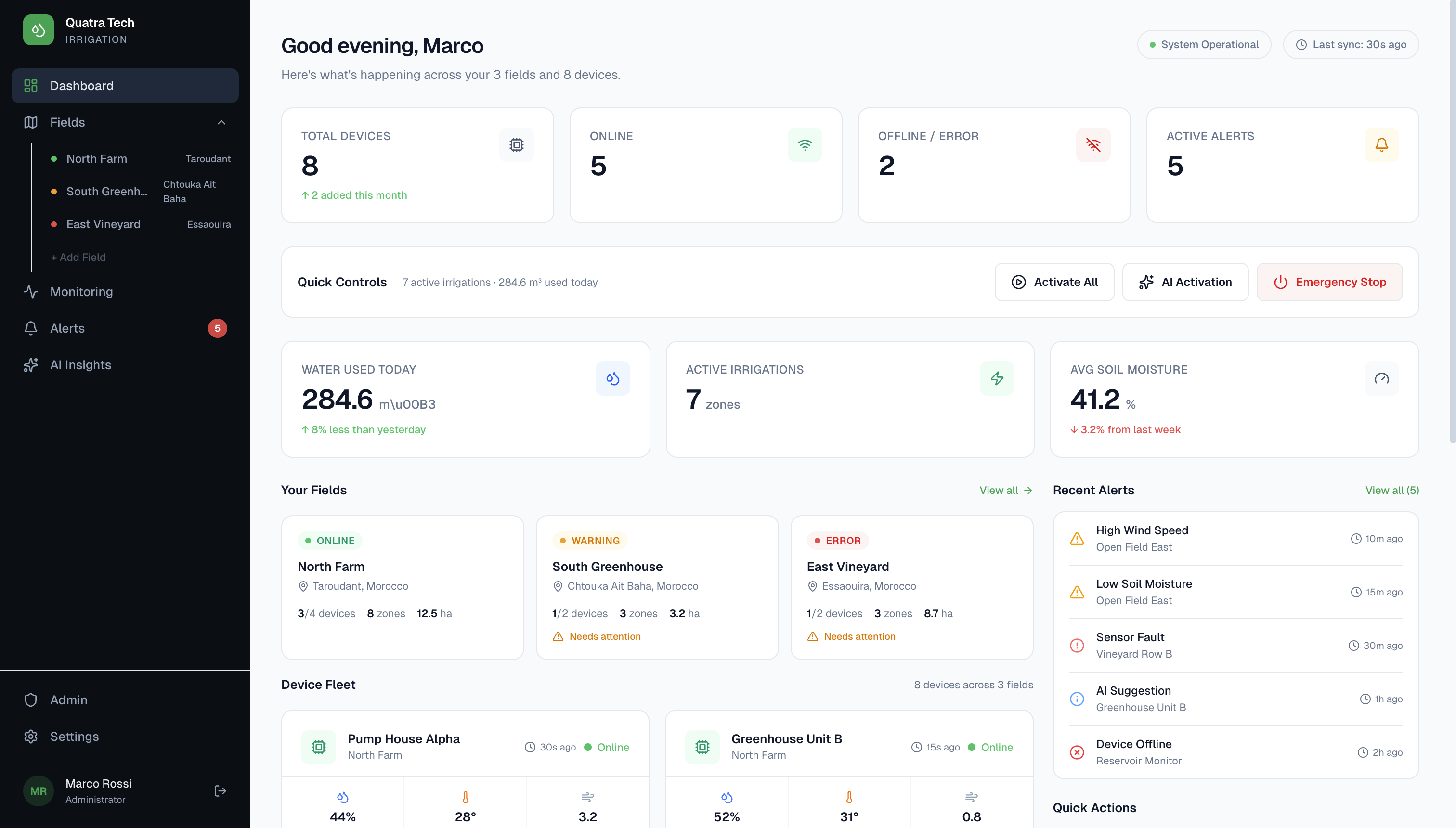 Quatra Tech Dashboard